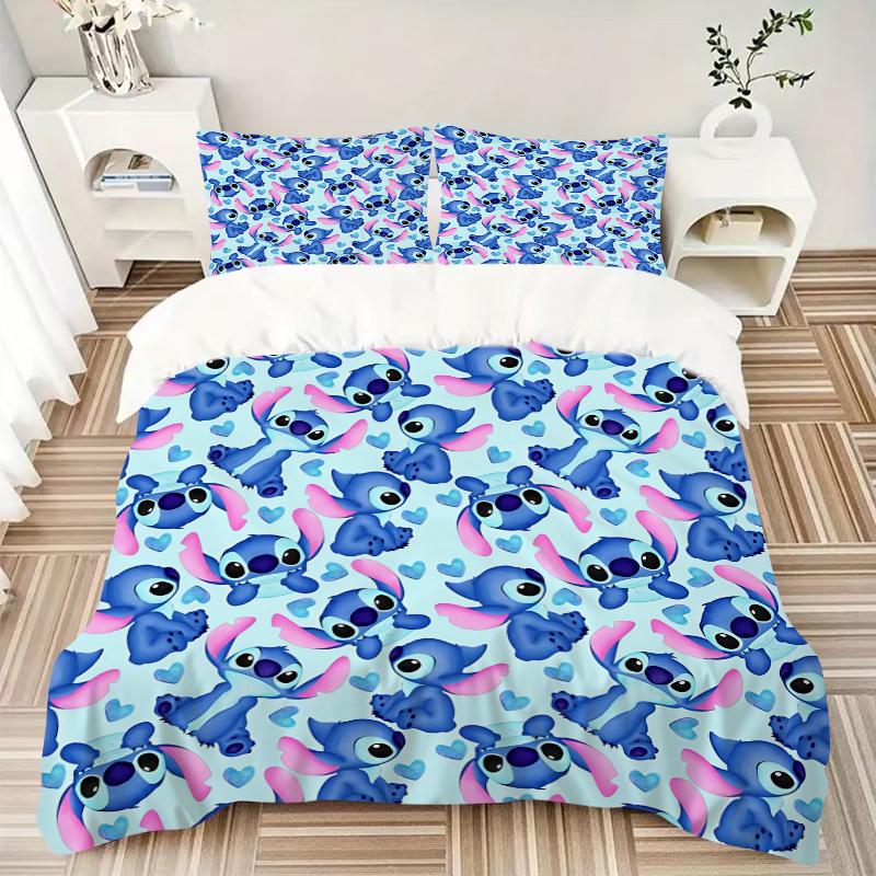 3Pcs Stitch Hearts Bedding Sets For All Sizes New 3D Printed Bed Cover Comforter Duvet Cover Pillowcase Bedroom Decoration