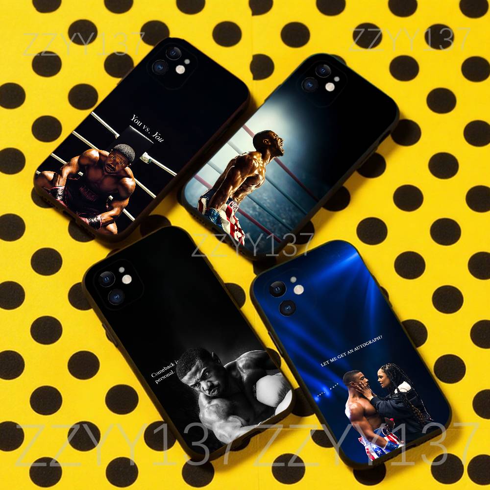 C-Creed Movie Boxing Phone Case For iPhone 17,16,15,14,13,12,11,Pro,Max,Plus,Air,X,XS,XR,SE,8,7,Mini,Soft Black Funda