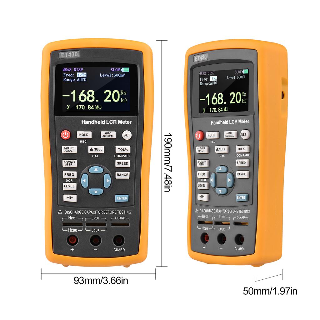 2.5-inch LCD Digital Handheld 100kHz LCR Meter LCR Multimeter Tester for Inductance Capacitance