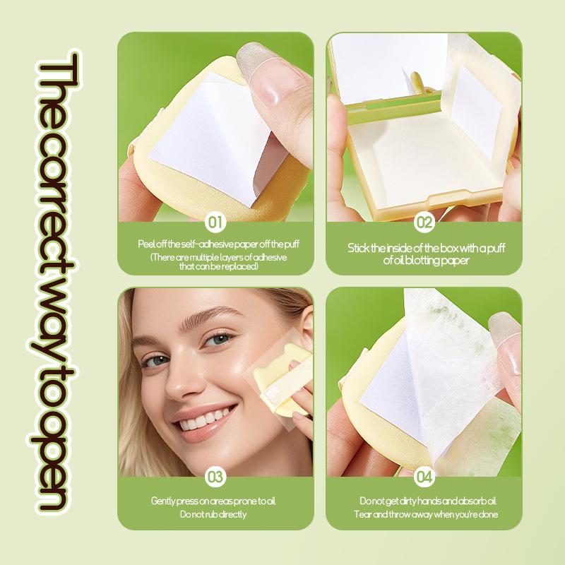 LifeGirls 100Pcs Bamboo Charcoal Facial Oil Blotting Paper with Mirror Matte Oil Absorbing Face Cleaning Makeup Accessories