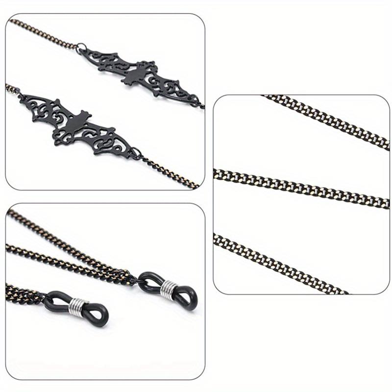 Glasses Chain New Black Hollow Bat Pendant Glasses Chain Anti-slip and Fashionable Anti-loss Jewelry Glasses Chains