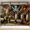 Фон для дня рождения в пиратской тематике - Фон для фотосессии «Пиратская хижина с сокровищами»