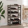 VidaXL Bottle Rack for 30 Bottles Grey Wood Solid Pine 373380