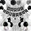 Birthday Balloon Set Happy Birthday Flag Banner Fringed Rain Curtain Birthday Decoration Balloon