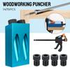 DIY Carpentry Tools Set Woodworking Hole Drilling Guide Locator 7/14/15Pcs Carpenter Positioner 15 Degrees Pocket Hole Jig Kit Hole Puncher