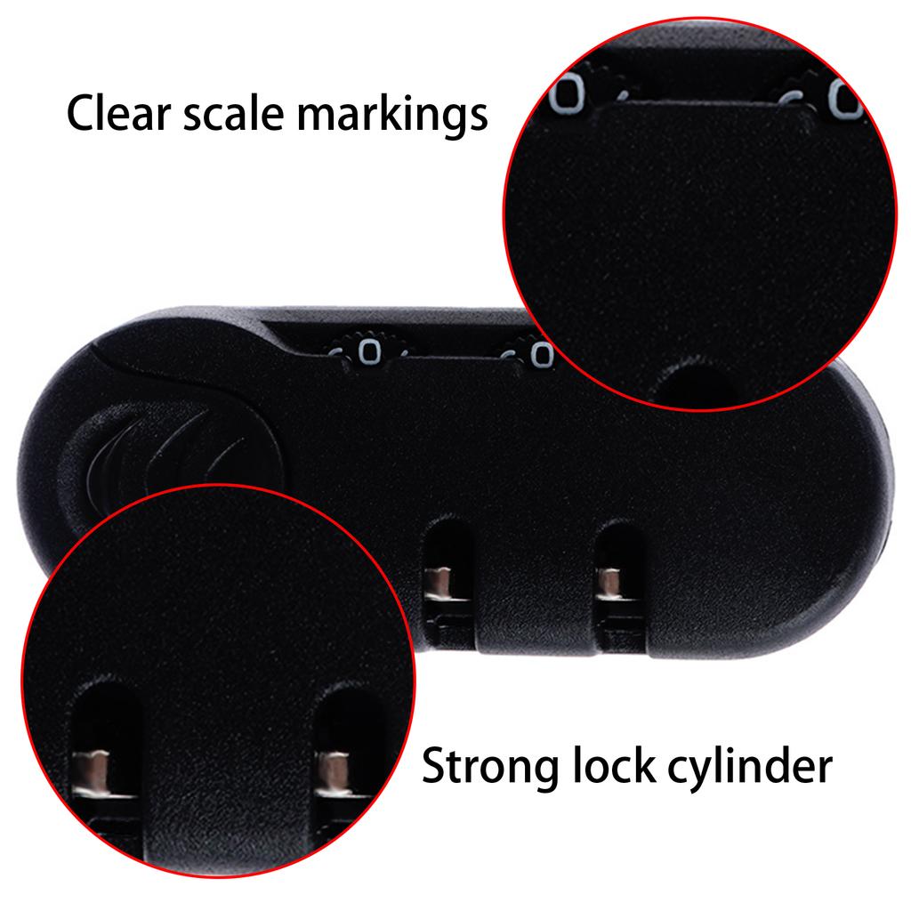 High Security Black Travel Luggage Lock with 3 Digit Combination Suitcase Security Lock for Suitcases and Backpacks
