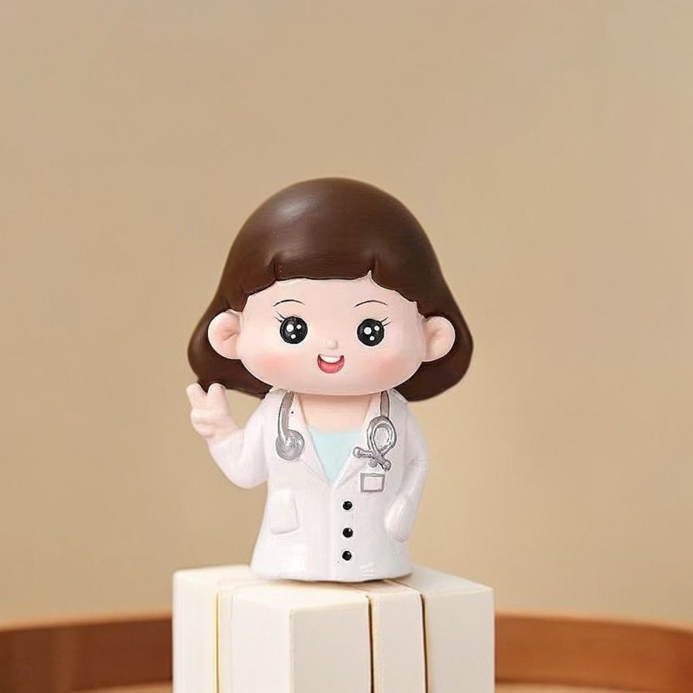 DlY Doctor Nurse Figurine Resin Nurse Cake Ornaments Cute Doctor Garage Kit Collection