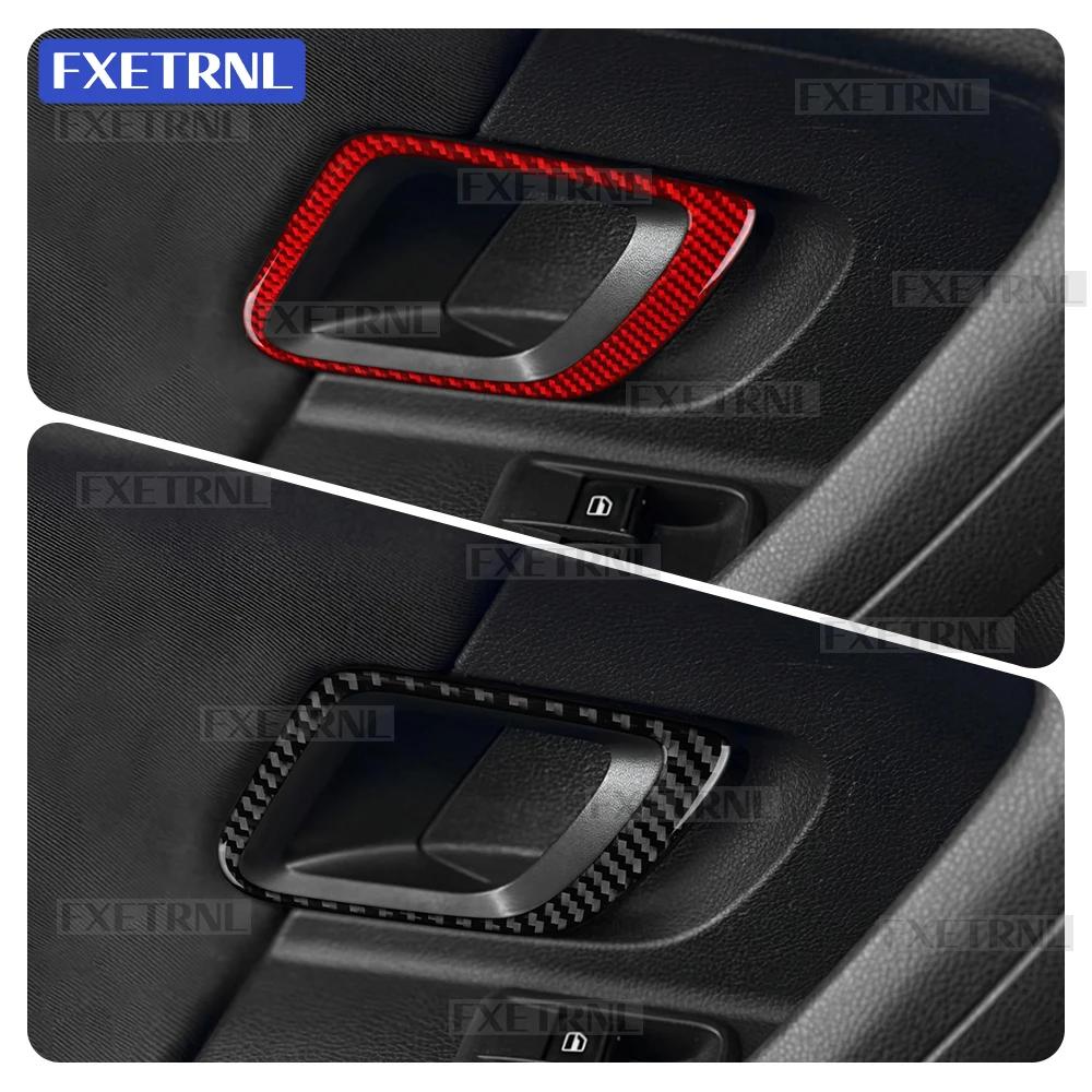 Для Skoda Fabia 2 MK2 5J 2007 2008 2009 2010 2011 2012 2013 2014 Мягкая наклейка из углеродного волокна Ручка двери автомобиля Кнопка спидометра