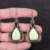 Серьги из лимонного хризопраза, медная проволока, драгоценные камни, ювелирные изделия, серьги ручной работы, женские ювелирные изделия, медная серьга для подарка, серьги, обернутые проволокой