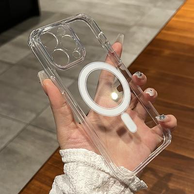 Оригинальный Магнитный чехол с анимацией для беспроводной зарядки Magsafe для iPhone 16 15 14 13 12 11 Pro Max X XS XR Противоударный прозрачный чехол