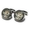 Kamakura Cufflinks Workshop Gunmetal Movement Design Cufflinks Cf1119