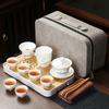 Business Bank Company Corporate Festival High-end Gift Set Suet Jade Porcelain Travel Tea Set