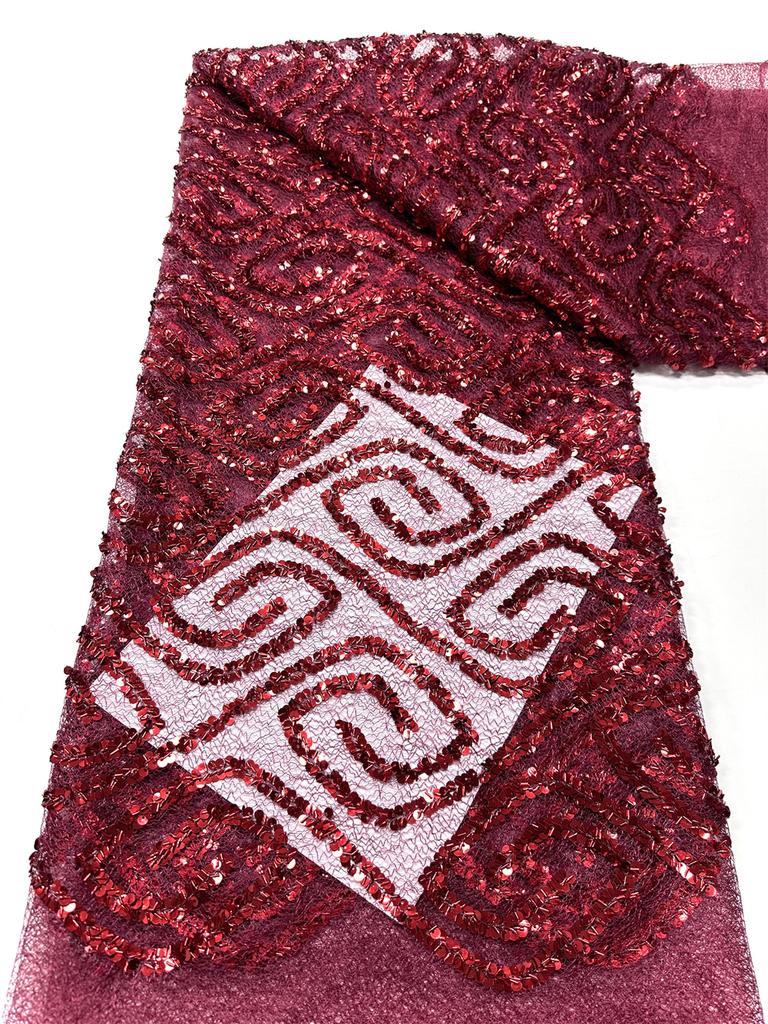 Wholesale 2026 High Quality Sequins French Lace Fabric Mesh Lace African Nigerian Embroidered Tulle Lace Fabric 5 Yards Dress
