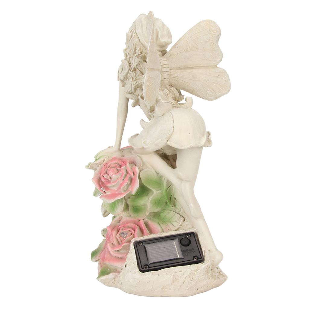 Angel Solar Light Waterproof Resin Vibrant Colorfast Rich Details Solar Garden Light for Courtyard