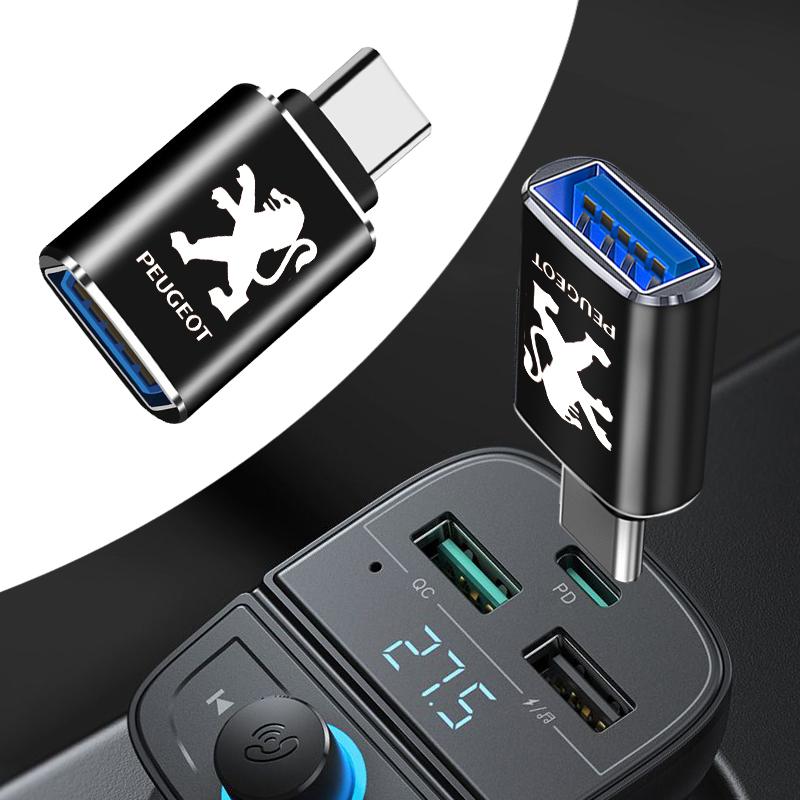 1 шт. Автомобильный USB Type C кабель-конвертер Адаптер для зарядки Автомобильные аксессуары Для Peugeot 308 408 508 RCZ 208 3008 2008 206 207 108 406 407 408 206 208 306 307
