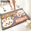 Впитывающий коврик для ванной комнаты с рисунком в виде мультяшного животного, ковер для ванной комнаты, пушистый плюшевый нескользящий коврик для двери