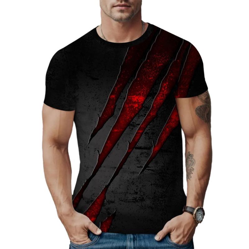 Летний топ с круглым вырезом и 3D-принтом, модные трендовые повседневные футболки с короткими рукавами для мужчин