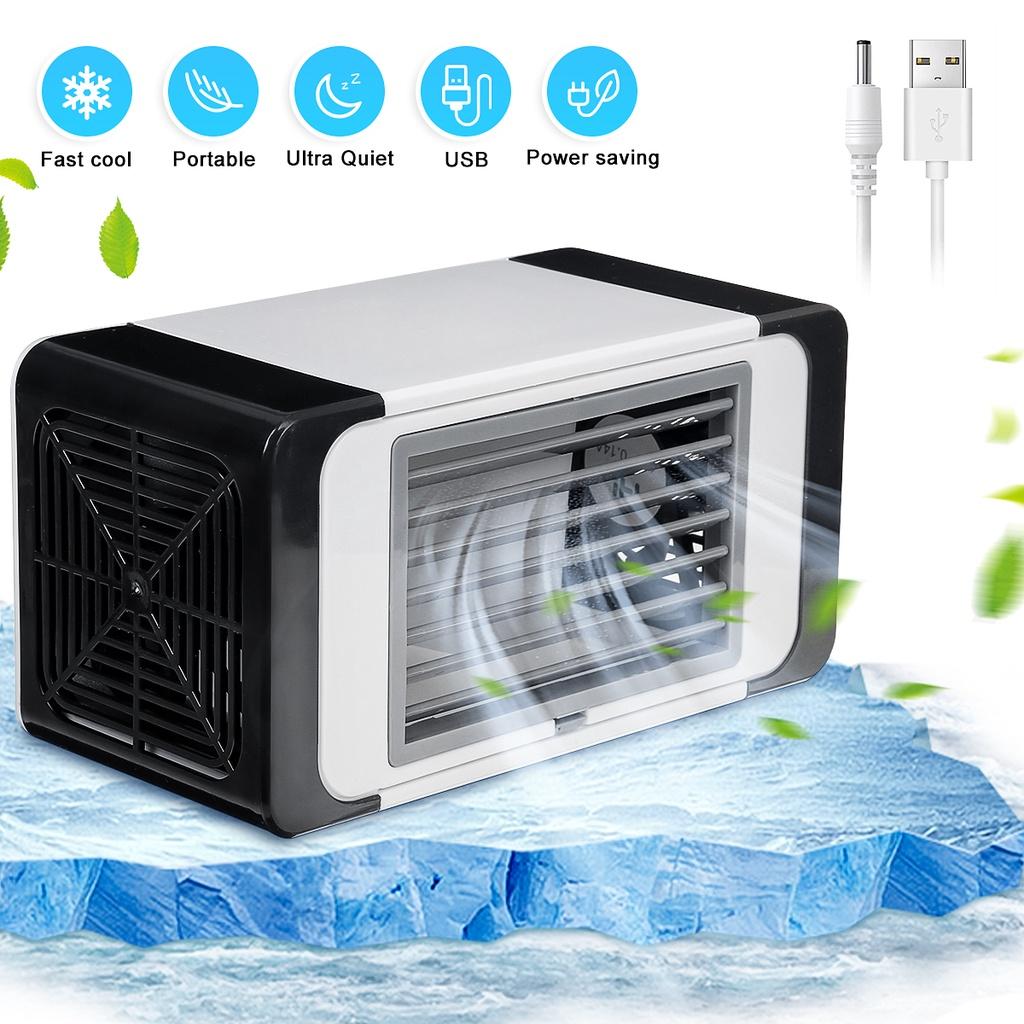 Mini Multifunctional Portable Air Cooler Household USB Desktop Air Conditioner Fan with 2 Ice Crystal Pack Air Conditioner DC 5V