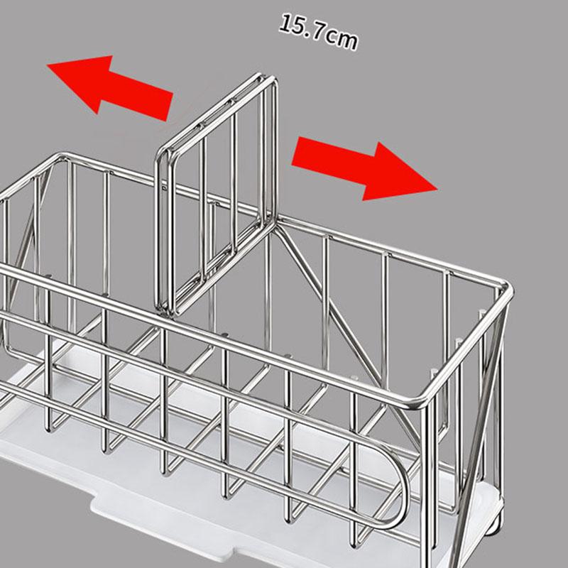 Органайзер для раковины Caddy, столешница, губка, щетка, держатель для мыла со сливным поддоном из нержавеющей стали для кухни