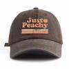 1 шт. Джинсовая бейсболка с принтом JUST PEACHY, стираная, для взрослых, минималистичный ретро-стиль, повседневная, мягкая, регулируемая, кепка папы, идеально подходит в качестве подарка