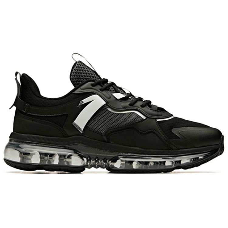 Anta NASA X SEEED Collaboration Fabric Synthetic Leather Non-Slip Wear-Stick Low-Top Sports Casual Shoes Men Sneakers Black Gray 91945513-5