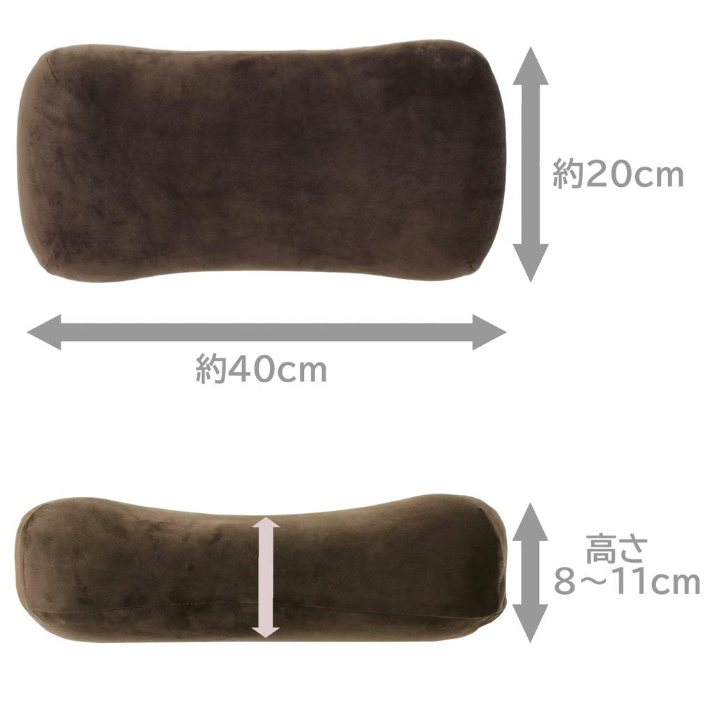 Merry Night Support 40 x 20 Lumbar Pillow with Supportive Ideal for Working from and Driving "Mochitoron" Low-Rebound Cushion, Brown, Approx. cm,