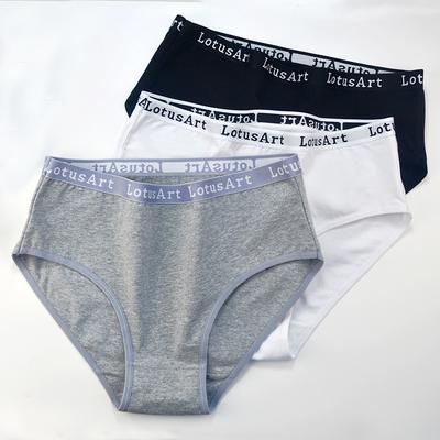 Трусики женские из чистого хлопка больших размеров со средней высокой посадкой