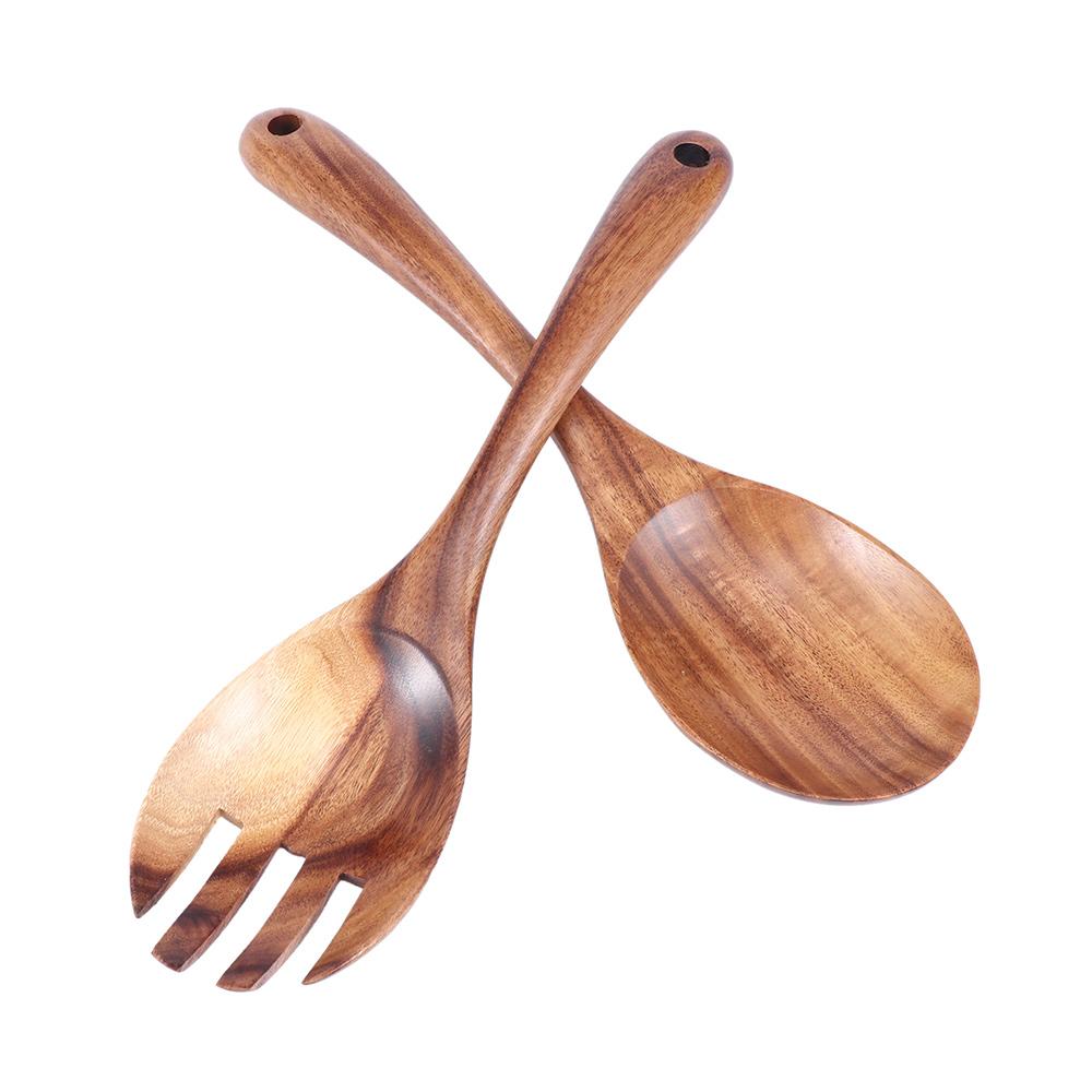 Scoop Utensils Kitchen Tools Serving Dinner Cutlery Large Spoons Wooden Spoon Fork Tableware