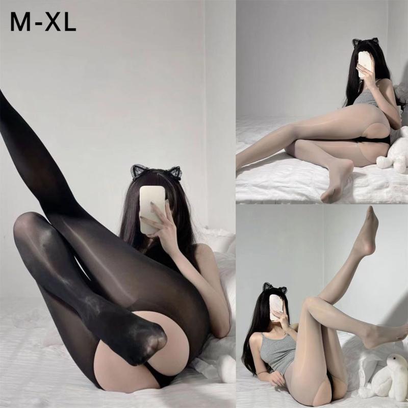 M-XL PLUS глянцевые светоотражающие колготки без вырезов для женщин перламутровые шелковистые чулки сексуальные леггинсы носки