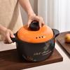 Large Ceramic Soup Pot Nordic Orange Lid 2.5-6L Casserole Home Cooking Kitchen Saucepan Steamer Pot
