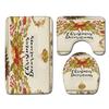 Christmas Shower Curtain Floor Mat Combination Four-Piece Set Bathroom Toilet Carpet Shower Room Mat Foot Mat