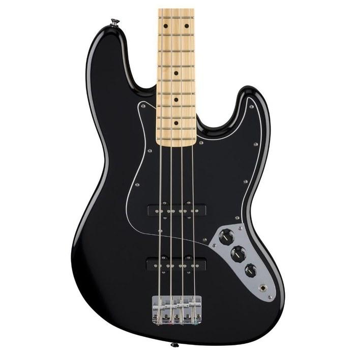 Fender Standard Jazz Bass, Кленовый гриф, Черная накладка, Черный (с мягким чехлом)