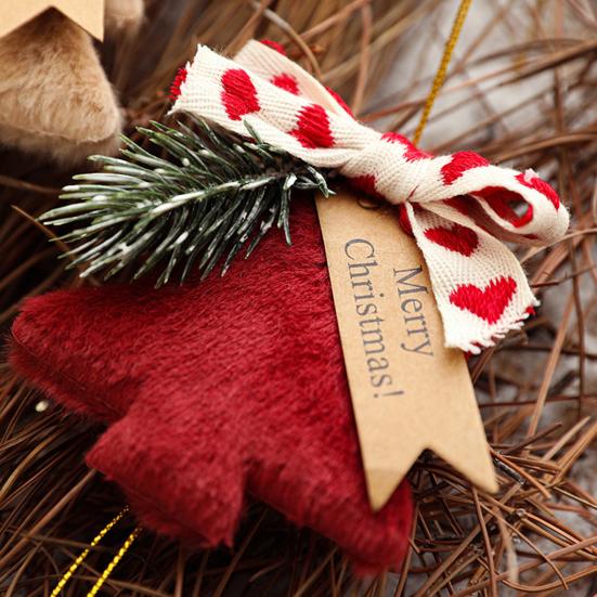 Рождественский колокольчик-подвеска, плюшевый пушистый колокольчик на елку, декоративный дверной колокольчик-подвеска для елки