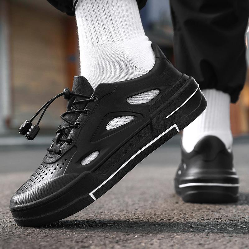 Летние мужские тапочки на платформе, уличные сандалии, клоги, пляжные тапочки, модные шлепанцы, повседневные туфли, удобная обувь для ходьбы по воде 38-45