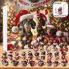 2025 Dachshunds Advent Calendar 2D Acrylic Dachshunds Ornament Christmas Holiday Countdown Calendar Xmas Tree Hanging Pendants