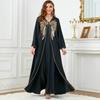 Middle East Muslim Gold Sequin Beaded Applique Two Piece Set Dubai Arab New Women's Dress