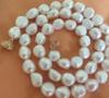 Hand Knotted Natural 9-10mm Baroque Freshwater Pearl Necklace Long 45cm