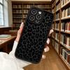 Черный Чехол для Телефона с Рисунком Леопарда из Мягкого ТПУ для iPhone 17 16 15 14 13 12 11 Pro Max Plus Ударопрочный Противоскользящий Чехол