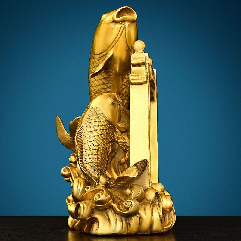 Украшения из чистой латуни в виде рыбок Карп, перепрыгивающий через Врата Дракона Привлечение богатства Поощрительные подарки Изобилие изделий ручной работы каждый год