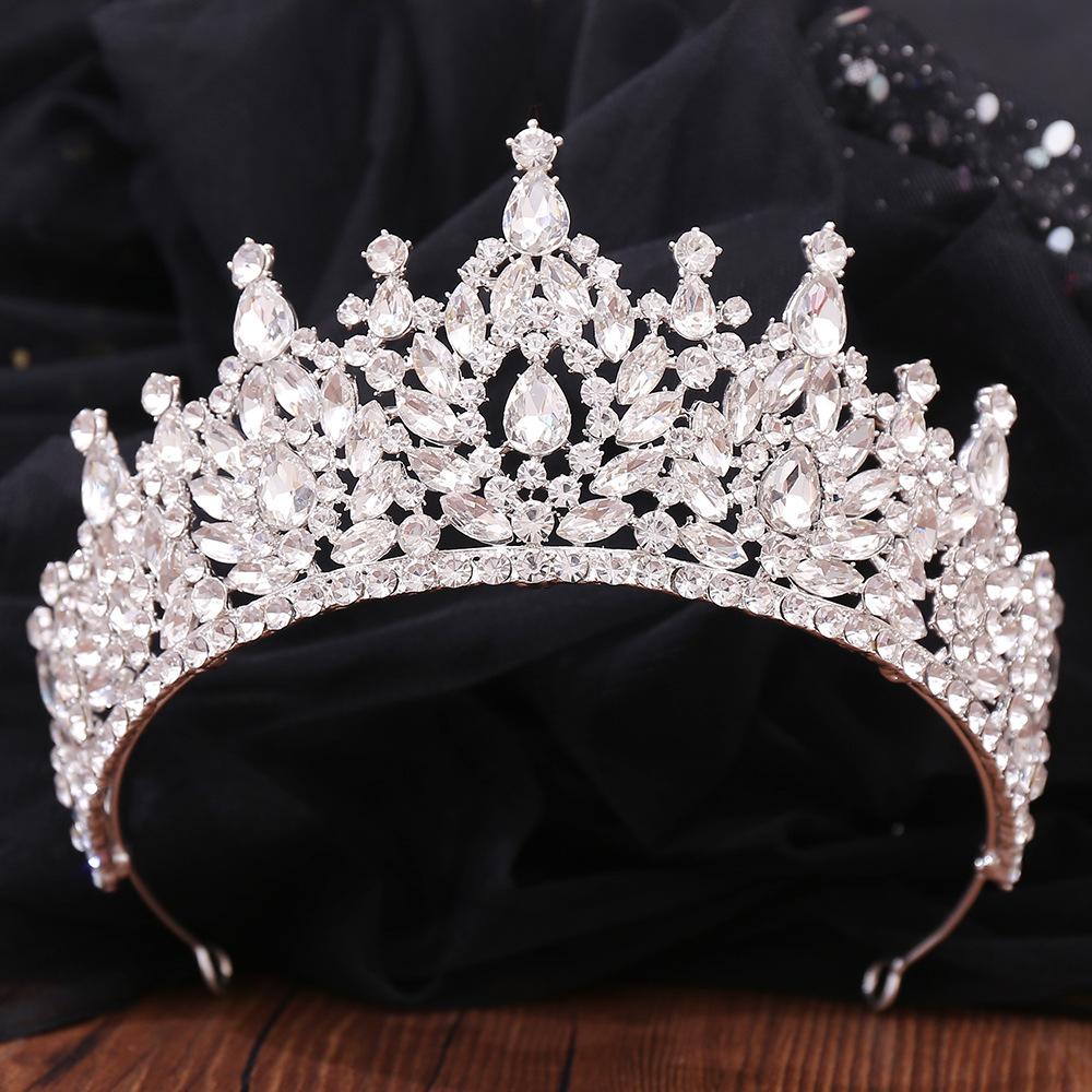 Свадебная корона в новом европейском стиле, атмосферный хрустальный головной убор в стиле барокко, аксессуары для дворцовой королевской короны