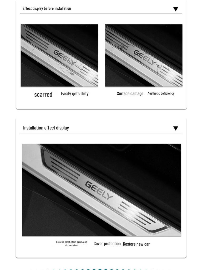 Geely Xingyue/Xingyue L/S Защитная пленка из ТПУ для приветственных накладок на пороги, защита от царапин, прозрачная накладка на порог двери