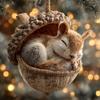 Плоские ornaments с животными из леса и желудями 1/5/6 шт. Прекрасный рождественский декор для детской комнаты, Рождественской елки, Праздничной вечеринки, Декор для дома