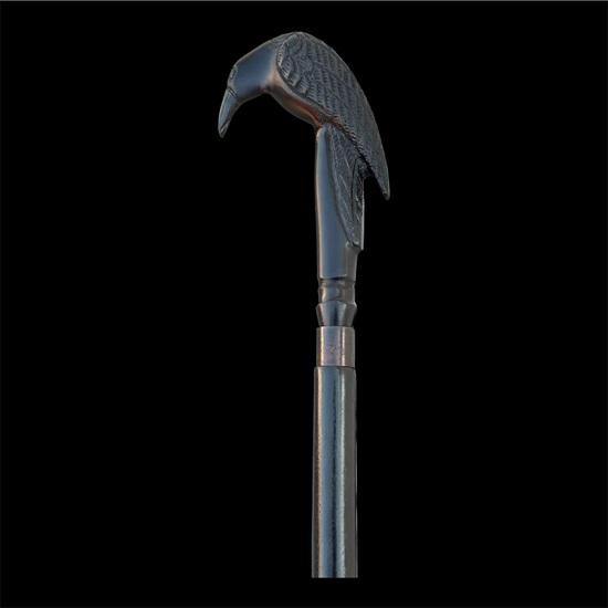 91.44 cm Victorian Handcrafted Walking Stick Cane, Raven Crow Handle walking stick, Wooden cane, Birthday gift, Christmas gift