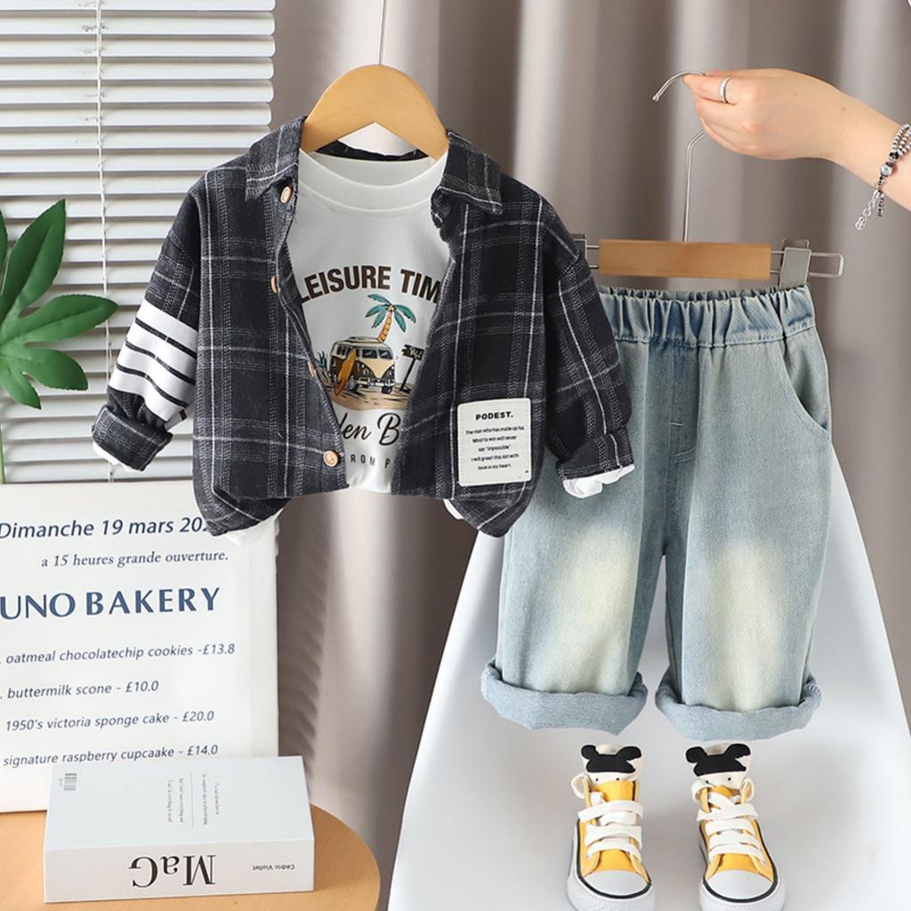 Детский повседневный комплект с длинным рукавом, удобные наряды для повседневной носки