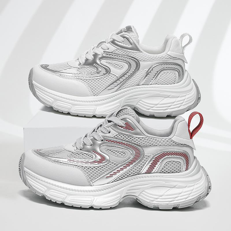 Thick-soled Sports Dad Shoes Women's Summer Thin Mesh Breathable Casual Shoes Versatile Height-increasing Ins Tide Lightweight Shoes