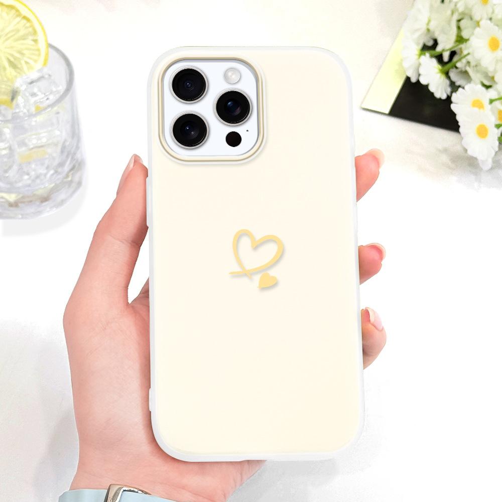 Простой Чехол для Телефона в Виде Сердца для IPhone 14 13 12 11 Pro Max Mini 7 8 6 6S Plus X XS XR SE 2020 2022 Конфетного Цвета