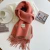 Two-sided Cashmere Shawl Tassel Winter Long Shawl Elegant Imitation Wool Scarf Autumn Winter