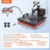 VEVOR Heat Press Machine, 15x15inch / 38x38cm, 2IN1 Clamshell Sublimation Transfer Printer with Teflon Coating, Digital Precise Heat Control