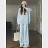 Milky Knit Sweater & Wide-Leg Pants Two-Piece Suit - Fashionable and Casual for Autumn/Winter 2024