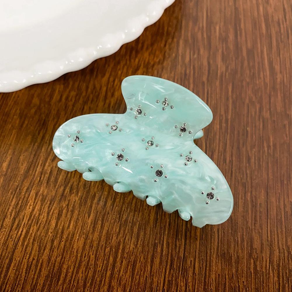 Прозрачная ацетатная заколка для волос со стразами, заколка для волос со стразами в виде бабочки, женская